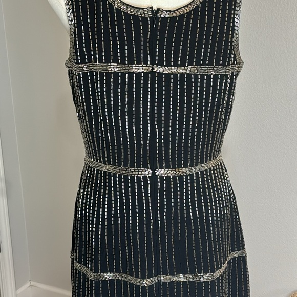 Susana Monaco Black Beaded Mini Tank Dress Size 8 Cocktail Party Wedding Event - Picture 6 of 6
